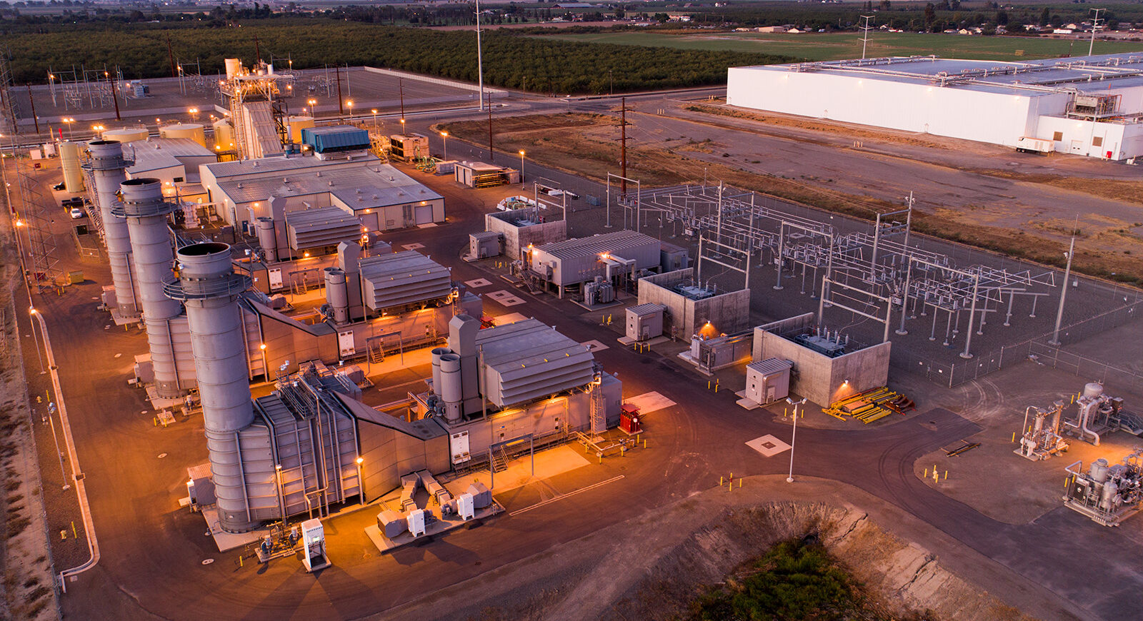 Aerial view of Almond Two power plant