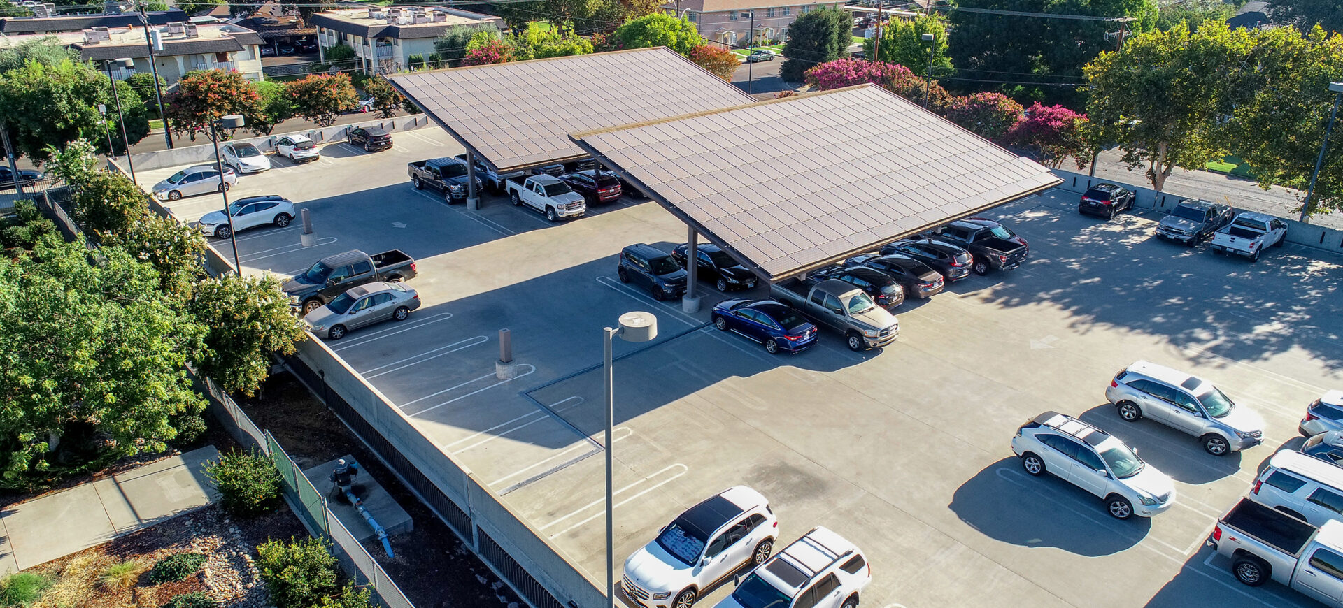 solar panels on parking garage