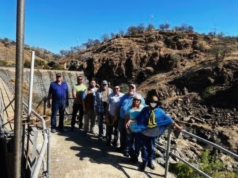 Group standing in front of deep gorge