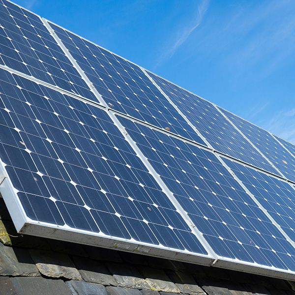 Solar panels on a rooftop