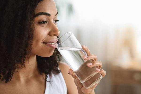 person drinking water